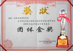 我校榮獲2009年度中國(guó)當(dāng)代素質(zhì)教育團(tuán)體金獎(jiǎng)