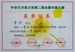 第二屆中華藝術英才獎全國書畫大賽獲獎名單