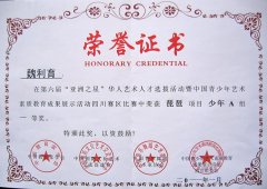 美視學子魏利育在第6屆“亞洲之星”華人藝術人才選拔活動中榮獲琵琶項目少年A組一等獎